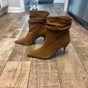 Express Tan Suede Heeled Boots